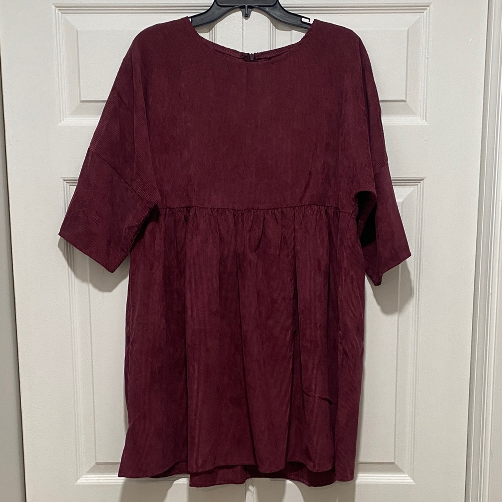 Missguided corduroy Burgundy mini Dress